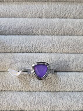 New Size 7 Bomb Party Hope's Eternal Rounds Amethyst Ring Hemitite Plated